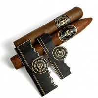 Label Cigar Mewah Cetak Kustom dengan Hot Stamping Emas dan Logo Embos