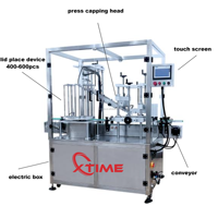 Machine automatique de capsulage pour boîtes de lait en poudre avec couvercle anti-poussière