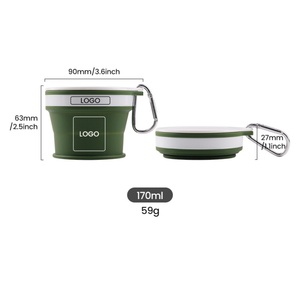 Có thể tùy chỉnh có thể gập lại <span class=keywords><strong>cup</strong></span> 170ml/200ml/250ml/350ml <span class=keywords><strong>2025</strong></span> Pocket Kích thước Silicon Gấp <span class=keywords><strong>cup</strong></span> ráp Silicone du lịch Mugs với nắp - Product Image 4
