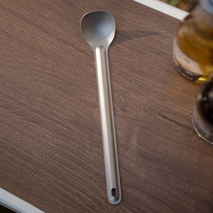 Cuchara de Titanio Ultraligera con Mango Largo, Tipo Spork, con Recubrimiento Pulido o Completamente Mate, 215 mm - Product Image 4