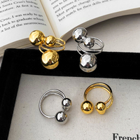 Vershal C-236 2026 Nouvelle Arrivée Bague Double Bande Boule Plaqué Or Véritable Multicolore pour Femme Bijou Tendance Quotidien
