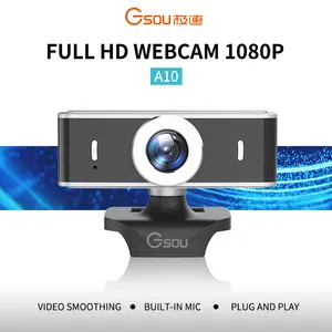 Streaming Webcam linse 1080P 30FPS Camera Built-MicrophoneでWebcamera