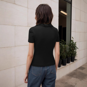 Ropa de Punto de Manga Corta para Mujer, Estilo Europeo y Americano, Verano 2025, Sexy, Ajustada, con Cuello, Capa Base, Prenda Exterior - Product Image 4