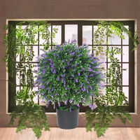 Haute qualité topiaire artificielle bonsaï arbre pots faux lavande fleur arbre pour mariage maison jardin décor