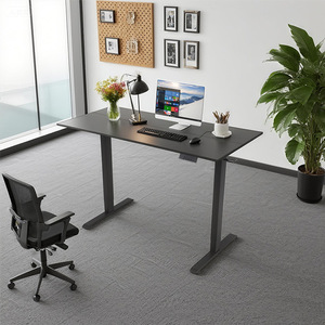 Electric Height <b>Adjustable</b> Desk 1.2M Black Metal Frame Single Motor Study Computer Desk With Powder Coating - Product Image 1