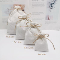 Sac cadeau en lin emballage bijoux coton Jute pochettes à cordon pochette de maquillage fête de mariage sac de rangement impression Logo Sachet personnalisé