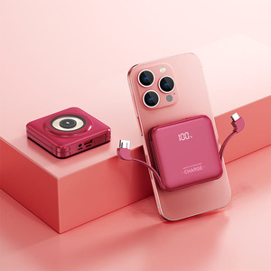 Nouvelle batterie externe magnétique sans fil portable OEM 2024 de 10000 mAh avec entrée Type-C, charge rapide, design ultra fin - Product Image 3