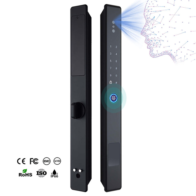 Smartstone H1S Electronic Keyless Digital Smart Lock 3D Face Recognition Fingerprint Password Tuya App Control for Glass Door