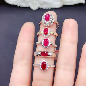 Anillo de Rubí Natural para Mujer, Plata de Ley 925, Estilo Vintage, Chapado en Rodio, Joyería para Mujer, Anillo de Compromiso o Boda - Product Image 2