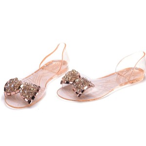 Fashion Women Transparent Flat <b>Sandals</b> Crystal <b>Bow</b> Summer Footwear - Product Image 2