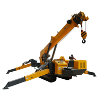 Mini-grue araignée hydraulique à flèche télescopique compacte avec télécommande sans fil pour le levage de matériaux