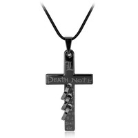 Collar con Colgante de Cruz de Death Note de Moda para Mujer, Collares de Anime y Cómics, Accesorios de Joyería