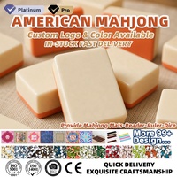 Set Mahjong Akrilik Ungu Amerika 4 Lapis Dua Warna Model Boot 160 Ubin Desain Mewah untuk Hiburan Santai Portabel