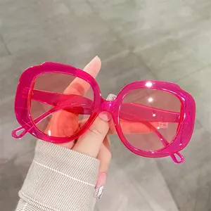 Vintage Candy Color Sunglasses Women 2024 New Fashion Popular Brand Oversized Square Gradient Sun Glasses Female Green Shades