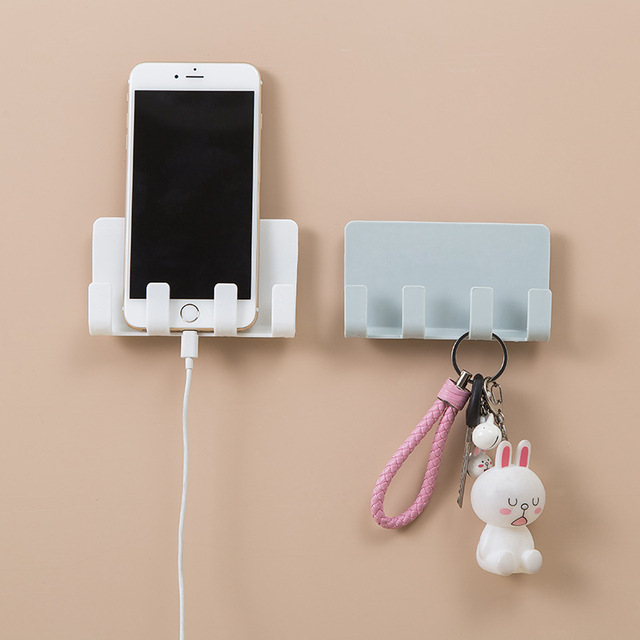 2025 New Popular living room kitchen self adhesive hooks toilet mobile phone charger cable hook plug holder