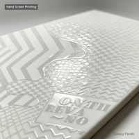Carreaux muraux graphiques modernes 400x200mm en porcelaine brillante, motif mosaïque chevron, carreaux décoratifs pour café, bureau, mur d'accentuation