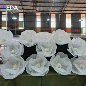 LEDA Giant Silk Organza Flower <b>White</b> <b>Tulle</b> Flower Wedding Centerpiece Wedding Store Decoration Photography Props Window Display - Product Image 3