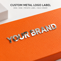 Accessoires de mode en vrac : Autocollant logo 3D en aluminium, étiquette métallique en relief brillante par électroformage