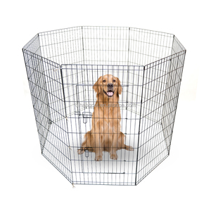 Taman pagar logam olahraga anjing peliharaan cocok untuk kawat lipat kandang anjing kawat pena latihan pagar anjing logam segi delapan - Product Image 6