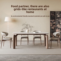 Ensemble de table à manger ovale pliable en bois de frêne massif nordique avec plateau en pierre, design moderne, finition noyer, plateau blanc mat, pour 8 personnes, usage domestique