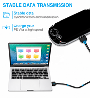 Câble de charge et de synchronisation USB 2-en-1 pour console portable Playstation Vita 1000