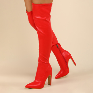 Blue Gold Botas Y Botines Smooth Leather Waterproof Chunky Heel Knee High Fashion 2025 Fall <b>Boots</b> for Women - Product Image 4