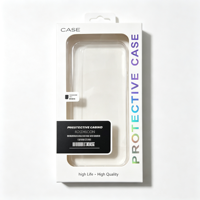 Boîte d'emballage portable pour téléphone portable en papier blanc, personnalisée, avec fenêtre transparente et languette de suspension pour l'électronique mobile