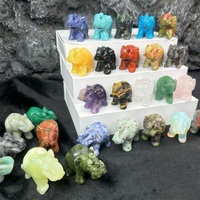 Estatua de Elefante Tallada en Cristal Natural, Artesanía de Cristal, Tendencia de Moda, Piedras Preciosas, Decoración para el Hogar, Recuerdos