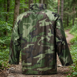 MAINTAIN Camo Denim <b>Safari</b> Waterproof Rain <b>Jackets</b>-Long Length Detachable Hood & Custom Options - Product Image 5