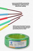 Câble électrique BV à conducteur unique en cuivre massif 0,5 mm, isolé en PVC 300/500 V, bobine de 100 m pour câblage de bâtiment