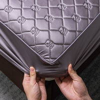 Drap-housse rafraîchissant avec taie d'oreiller, ensemble trois pièces, motif uni, technologie 3D, couette confortable