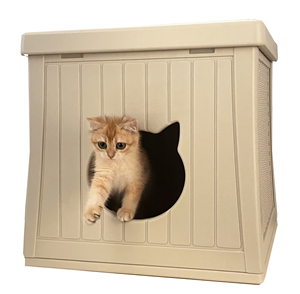 Casa <span class=keywords><strong>para</strong></span> <span class=keywords><strong>gatos</strong></span> de plástico con forma rectangular impermeable y resistente a la intemperie, casa <span class=keywords><strong>para</strong></span> <span class=keywords><strong>gatos</strong></span> apilable <span class=keywords><strong>para</strong></span> interiores y exteriores, casas prefabricadas - Product Image 6