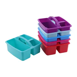 29569 3-compartment Plastic Portable Caddy Tool Storage box Office organizer with handle