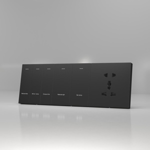 1 enchufe de pared del <span class=keywords><strong>mercado</strong></span> europeo para luz 2 bandas 1 vía 2 vías interruptor de pared Panel de aluminio cepillado - Product Image 1