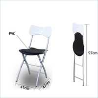 Chaise de salle à manger pliable moderne en acier inoxydable avec cuir surélevé pour cave à vin étude salon caractéristiques lumière