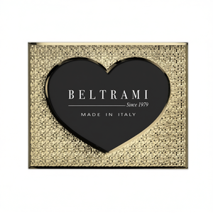 Beltrami Heart Shape Photo <b>Frame</b> Silver Plated Wood Embossing <b>Printing</b> Durable Made in Italy - Product Image 2