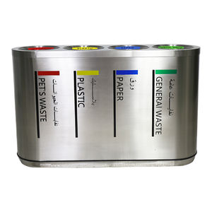 Contenedor de <span class=keywords><strong>Basura</strong></span> Comercial Público para Exteriores, Contenedor de <span class=keywords><strong>Basura</strong></span> Grande de Acero Inoxidable, Contenedor de <span class=keywords><strong>Basura</strong></span> con 3 <span class=keywords><strong>Compartimentos</strong></span> para <span class=keywords><strong>Reciclaje</strong></span> - Product Image 3