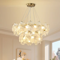 Lustre de plafond LED de luxe moderne Lampe d'intérieur design pour la maison avec suspension en verre design floral