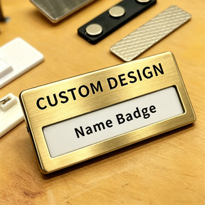 Placa de Identificación Personalizada de Acero Inoxidable, Resistente, con Grabado por Sublimación, Botón Magnético con Nombre para Empleados, para Uso Diario - Product Image 2