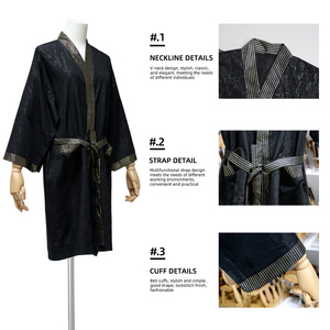 <span class=keywords><strong>Cape</strong></span> de Barbier Imperméable à Manches Longues pour Salon de Coiffure, Peignoir de Coiffeur Personnalisable avec Logo - Product Image 3