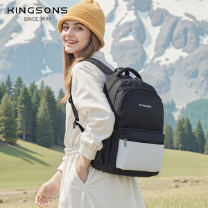 Kingsons <b>Student</b> <b>Backpack</b> 15 Inches Large Capacity Multi Layer Storage Water Repellent Lightweight Casual School Bag - Product Image 1