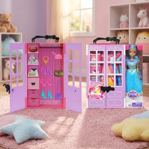 Muñeca Princesa Premium con Accesorios de Vestidor y Estuche de Plástico Rosa para Niñas de 5 a 7 Años - Product Image 1