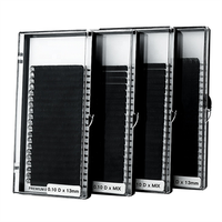 Sampel Gratis Grosir Bulu Mata Individual Tray Matte Black Silk Cashmere Lash Extensions