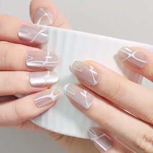 Meilleur moyen ovale personnalisé presse sur les ongles fournitures <span class=keywords><strong>mariage</strong></span> blanc oeil de chat <span class=keywords><strong>faux</strong></span> ongles avec conception Aurora portable <span class=keywords><strong>faux</strong></span> ongles pointe ensemble - Product Image 4