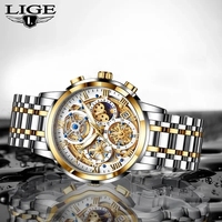 LIGE 8973 Montre pour hommes Montre-bracelet chronographe étanche en acier Top Brand Original Sports Quartz Montres pour hommes Relogio Masculino