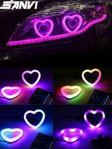 Led Angel Eye Flow Series RGB Color Chasing Light Heart <span class=keywords><strong>Halo</strong></span> Rings Car Iluminación decorativa para modelos A4 A3 A6 Q3 Nueva condición - Product Image 5