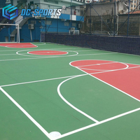 Matériau de construction de terrain de basketball en PU silicone, surface de sol sportif pour les écoles, les parcs et les communautés