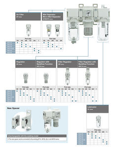 Unité FRL (Filtre, Régulateur, Lubrificateur) à construction métallique de type SMC, avec purgeur automatique, pour préparation pneumatique de l'air, modèles AC20 AC30 AW20 AW30 - Product Image 4