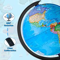 Globo terráqueo duradero de alta calidad con detalles de mapa claros, modelo de tierra de escritorio giratorio para oficina en casa y uso educativo