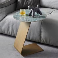 Table d'appoint en Bronze de luxe Table à thé en bois brossé Table d'appoint de salon chambre balcon Design haut de gamme Offres Spéciales